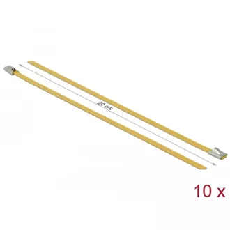   Delock Rozsdamentes Acél Kábelkötegek Hossza 200 x Szélesség 4,6 mm sárga 10 db. (18785)