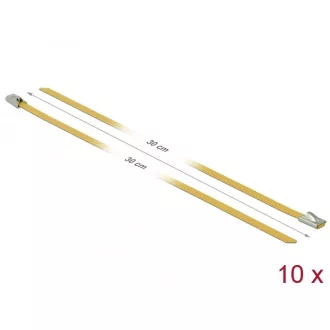   Delock Rozsdamentes Acél Kábelkötegek Hossza 300 x Szélesség 4,6 mm sárga 10 db. (18786)