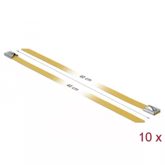   Delock Rozsdamentes Acél Kábelkötegek Hossza 400 x Szélesség 7,9 mm sárga 10 db. (18791)