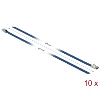   Delock Rozsdamentes Acél Kábelkötegek Hossza 400 x Szélesség 4,6 mm kék 10 db. (18795)