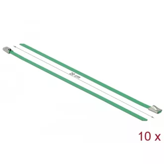   Delock Rozsdamentes Acél Kábelkötegek Hossza 200 x Szélesség 4,6 mm zöld 10 db. (18801)