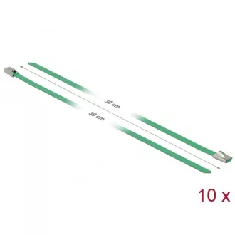   Delock Rozsdamentes Acél Kábelkötegek Hossza 300 x Szélesség 4,6 mm zöld 10 db. (18802)