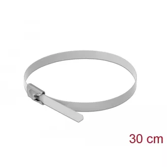   Delock Rozsdamentes Acél Kábelkötegek Hossza 300 x Szélesség 4,6 mm fehér 10 db. (18818)