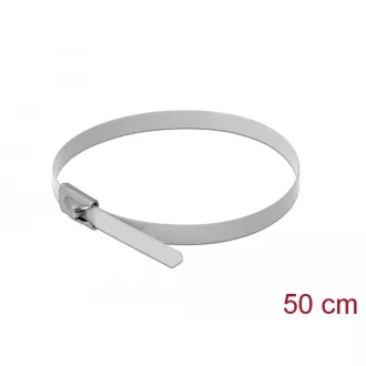   Delock Rozsdamentes Acél Kábelkötegek Hossza 500 x Szélesség 4,6 mm fehér 10 db. (18820)