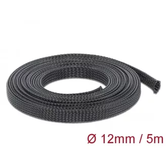   Delock Fonott kábelharisnya nyújtható 5 m x 12 mm fekete (18849)