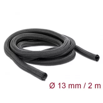   Delock Fonott kábelharisnya önzáródó 2 m x 13 mm fekete (18853)