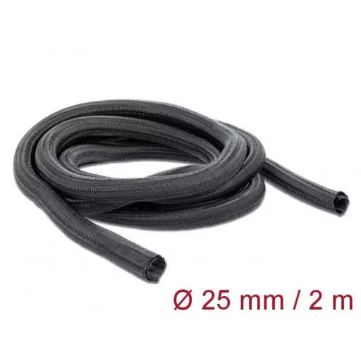 Delock Fonott kábelharisnya önzáródó 2 m x 25 mm fekete (18856)