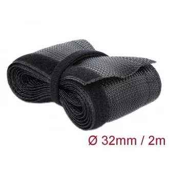   Delock Fonott kábelharisnya tépozárral 2 m x 32 mm fekete (18858)