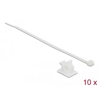   Delock Fehér, 25 x 18 mm-es kábelfogó H 200 x Sz 3,6 mm - kábellel (18877)