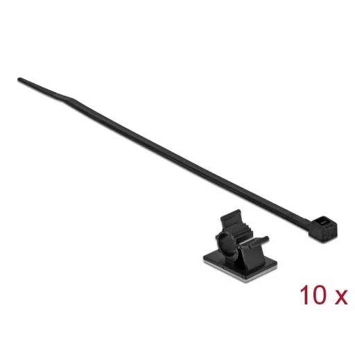 Delock Fekete, 25 x 18 mm-es kábelfogó H 200 x Sz 3,6 mm - kábellel (18878)