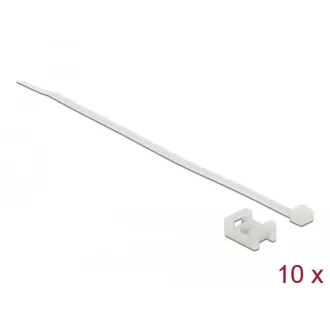   Delock Fehér csavart biztosító foglalat készlet 15 x 10 mm H 200 x Sz 3,6 mm kábellel (18883)