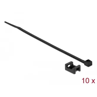   Delock Fekete csavart biztosító foglalat készlet 15 x 10 mm H 200 x Sz 3,6 mm kábellel (18884)