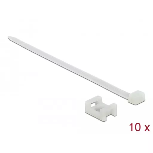 Delock Fehér csavart biztosító foglalat készlet 23 x 16 mm H 150 x Sz 7,2 mm kábellel (18885)