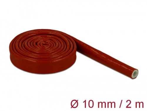 Delock Tűzvédelmi szilikon borítású takarás 2 m x 10 mm piros (18897)