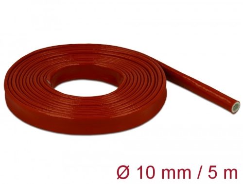 Delock Tűzvédelmi szilikon borítású takarás 5 m x 10 mm piros (18898)