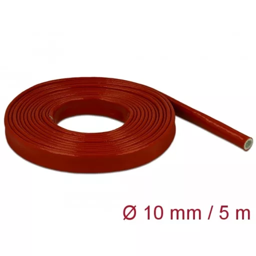 Delock Tűzvédelmi szilikon borítású takarás 5 m x 10 mm piros (18898)