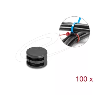   Delock Kábelkötegelő rögzítő csatolója átmérő 12 x magasság 8 mm 90 -ban csavarható fekete 100 db. (18913)