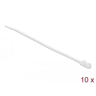   Delock Kábelkötöző szorító fűzőlyukkal Hx 300 x Sz 4,8 mm, 10 darab fehér (18946)