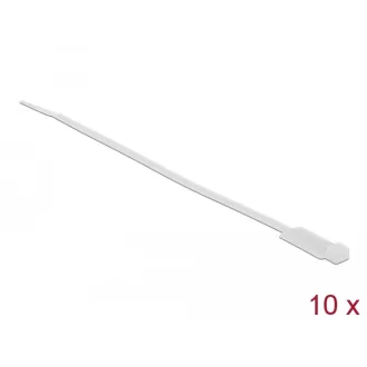   Delock Kábelkötöző címkével Hx 190 x Sz 4,8 mm, 10 darab fehér (18956)