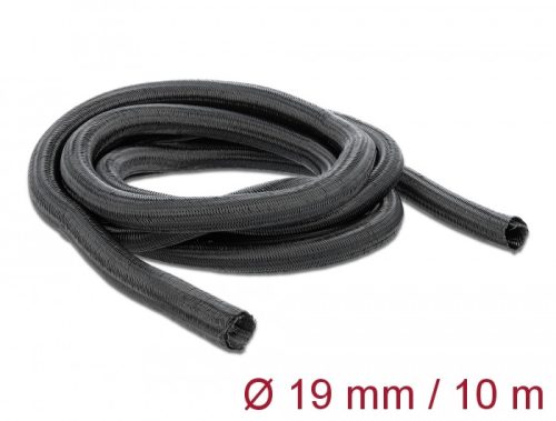 Delock Fonott kábelharisnya önzáródó 10 m x 19 mm fekete (19046)