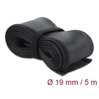   Delock Fonott kábelharisnya tépőzárral 5 m x 19 mm fekete (19050)