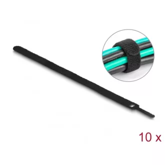   Delock Befűzős kábelkötegelő hossza 250 mm fekete 12 mm, 10 db. (19054)