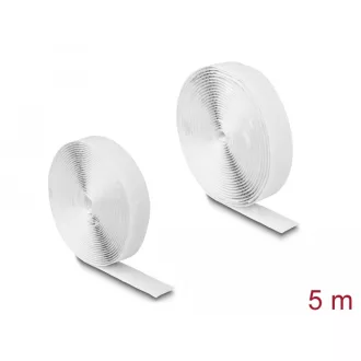   Delock Öntapadó tépőzáras szalag-szett, H 5 m és Sz 20 mm fehér (19062)
