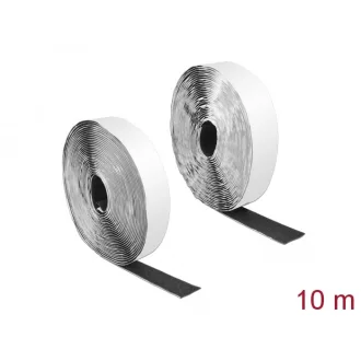   Delock Velcro öntapadó tépőzáras szalag-szett, H 10 m és Sz 25 mm fekete (19081)