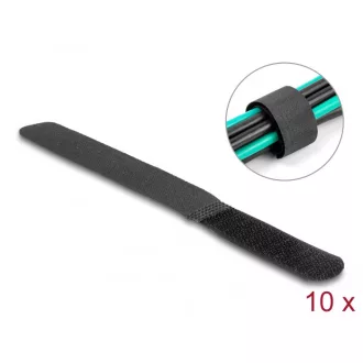   Delock Befűzős kábelkötegelő hossza 180 mm fekete 20 mm, 10 db (19110)