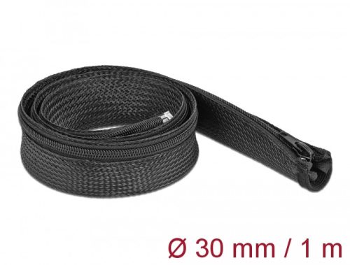 Delock Befont karmantyú zipzáras szorítóval 1 m x 30 mm-es fekete