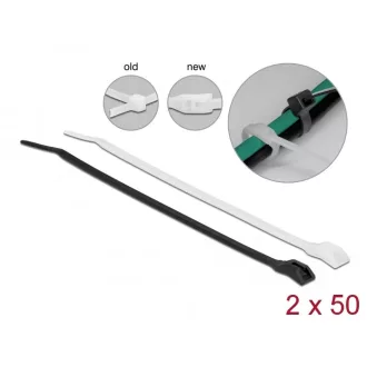   Delock Kábelkötegelő lapos fejrésszel hossza 280 mm szélessége 7,6 mm, 100 db. (19492)