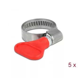   Delock Tömlőbilincs pillangó fogantyúval rozsdamentes acél 400 SS 16 - 25 mm 5 db. piros (19513)