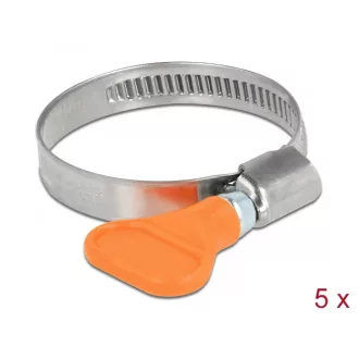   Delock Tömlőbilincs pillangó fogantyúval rozsdamentes acél 400 SS 30 - 45 mm 5 db. narancssárga (19516)