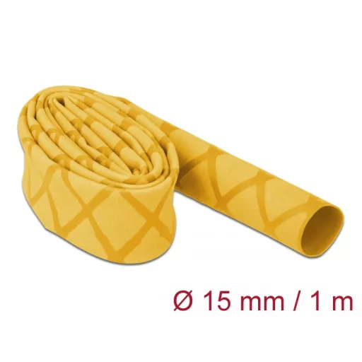 Delock Zsugorcső X-mintás nem csúszós 1 m x 15 mm sárga (19592)