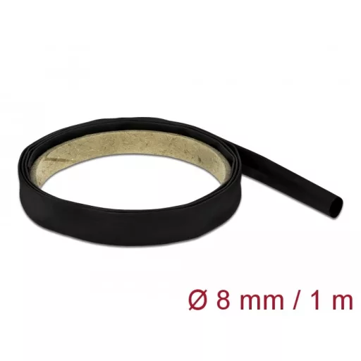 Delock Fekete, hőre szűkülő tubus 1 m x 8 mm méretű szűkülési aránya 4:1 (20658)