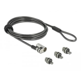   Navilock Laptop biztonsági kábel három zárfejjel Kensington, Noble Wedge és Nano csatlakozókhoz (20676)