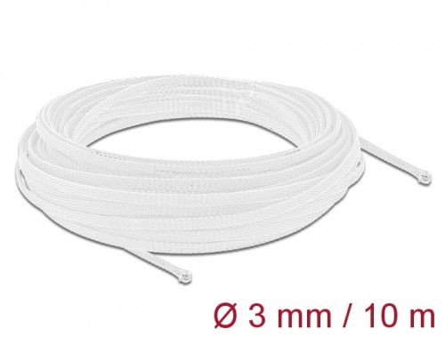 Delock Fonott kábelharisnya nyújtható 10 m x 3 mm fehér (20692)