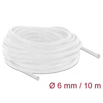   Delock Fonott kábelharisnya nyújtható 10 m x 6 mm fehér (20693)
