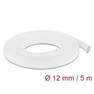   Delock Fonott kábelharisnya nyújtható 5 m x 12 mm fehér (20694)