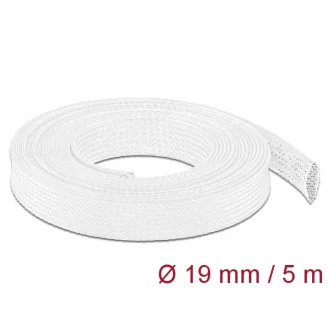   Delock Fonott kábelharisnya nyújtható 5 m x 19 mm fehér (20695)