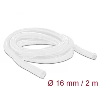   Delock Fonott kábelharisnya önzáródó 2 m x 16 mm fehér (20699)