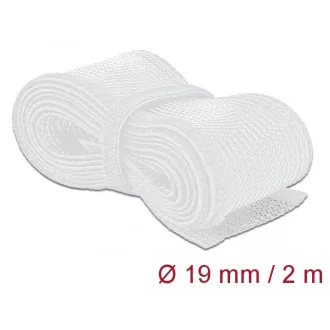   Delock Fonott kábelharisnya tépőzárral 2 m x 19 mm fehér (20702)