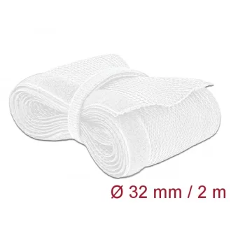   Delock Fonott kábelharisnya tépőzárral 2 m x 32 mm fehér (20703)