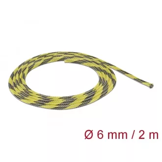  Delock Fonott kábelharisnya nyújtható 2 m x 6 mm fekete-sárga (20737)