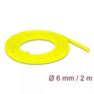   Delock Fonott kábelharisnya nyújtható 2 m x 6 mm sárga (20740)
