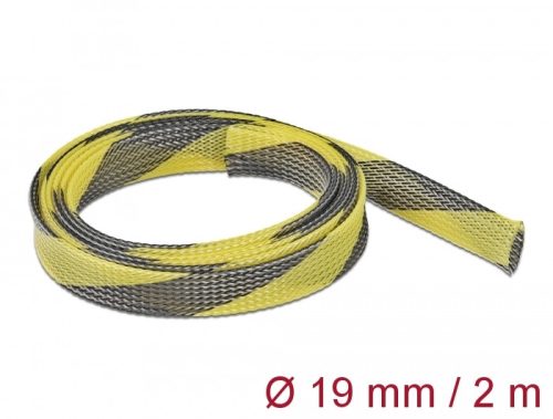 Delock Fonott kábelharisnya nyújtható 2 m x 19 mm fekete-sárga (20742)