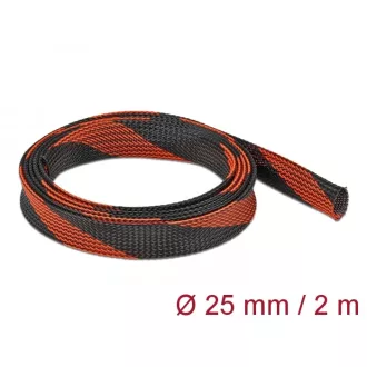   Delock Fonott kábelharisnya nyújtható 2 m x 25 mm fekete-piros (20748)