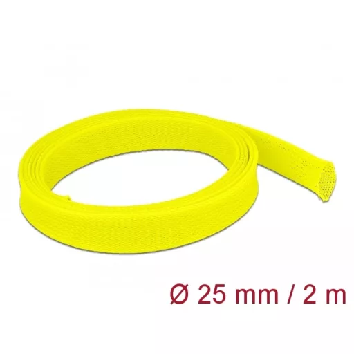 Delock Fonott kábelharisnya nyújtható 2 m x 25 mm sárga (20750)