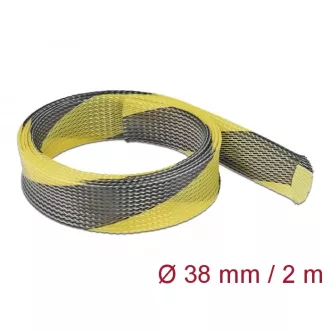   Delock Fonott kábelharisnya nyújtható 2 m x 38 mm fekete-sárga (20752)