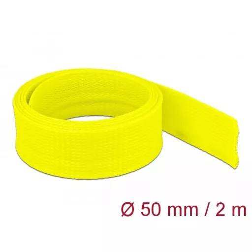 Delock Fonott kábelharisnya nyújtható 2 m x 50 mm sárga (20760)